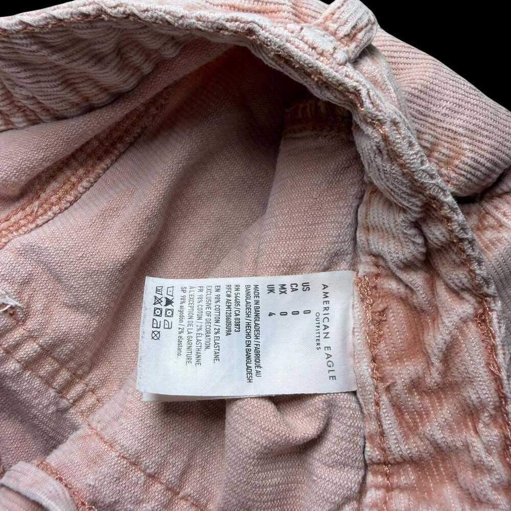 American Eagle Outfitters Pink Corduroy Super Stretch Utility Shorts Size 0 - Picture 4 of 7